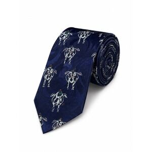 A Rogers Cow Tie Milch Rogers Graphic Formal Professional Career Preppy Blue